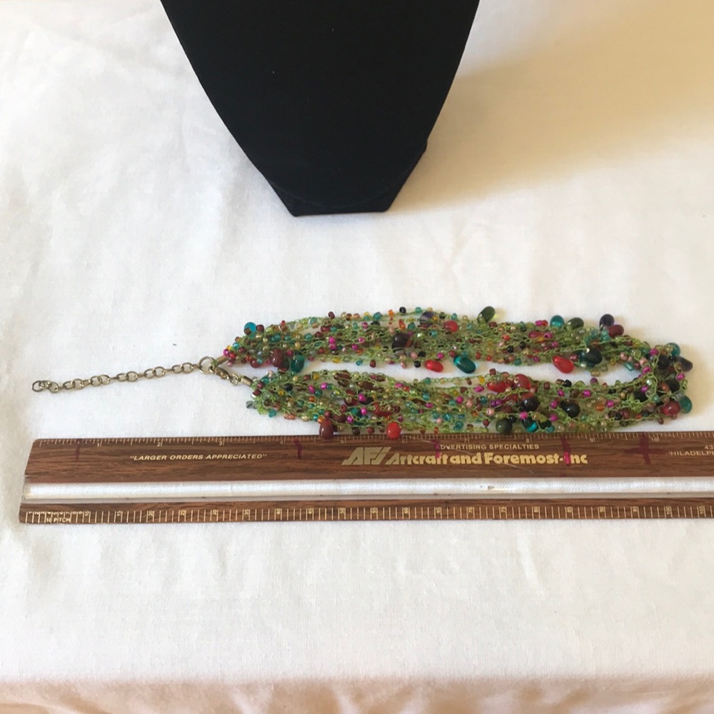 Multi Colored Beaded Statement Necklace - image 5